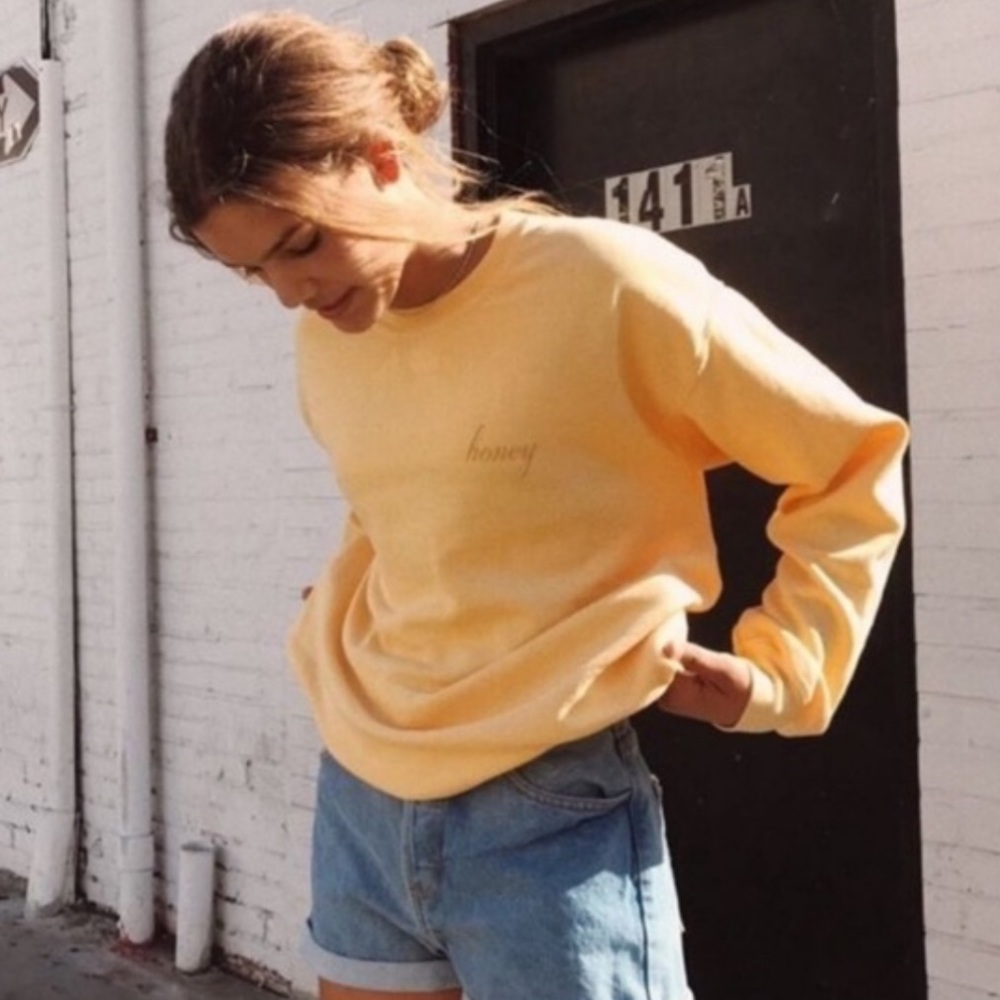 brandy melville yellow honey sweater teens clothes